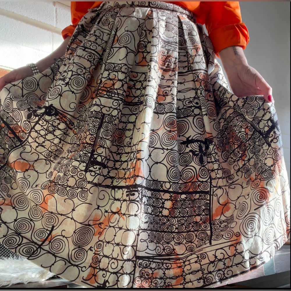 Vintage 1950's Carpet Skirt, Extra Small